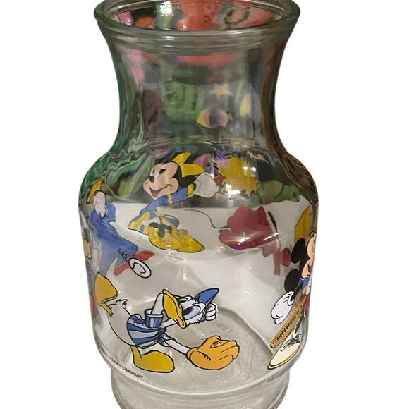 Vintage Walt Disney Anchor Hocking 54 Oz Juice Carafe Glass  Mickey Mouse - Picture 1 of 16